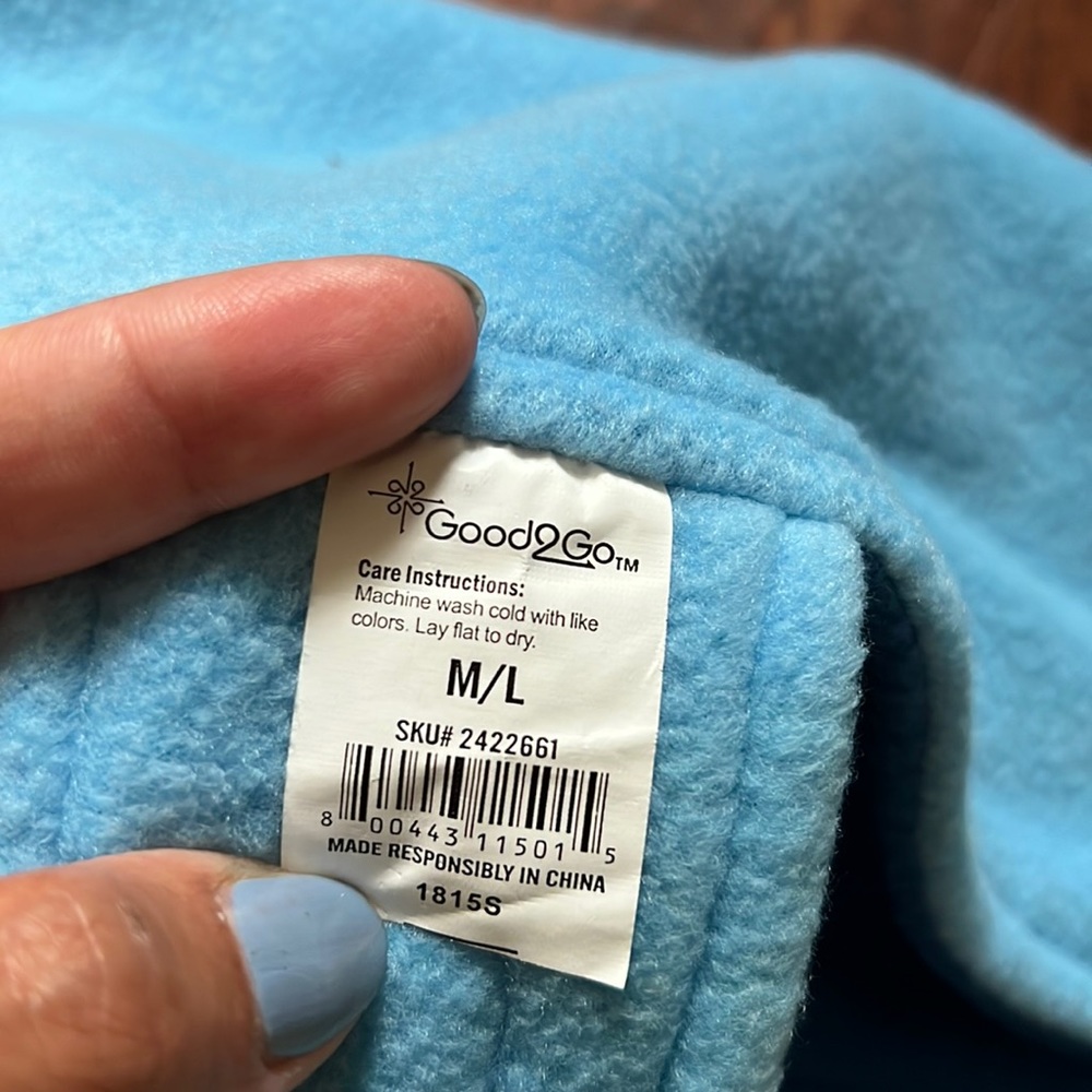 Good 2 Go Warm & Waggin Dog/Pet Blue Cozy Jacket Fabric Sz M/L - Picture 3 of 5